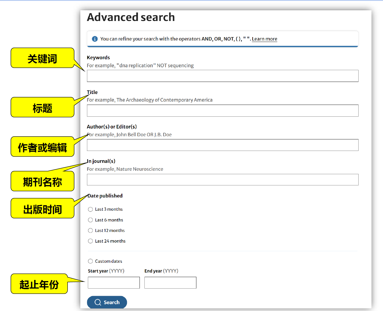 Springer Nature Link 高级检索